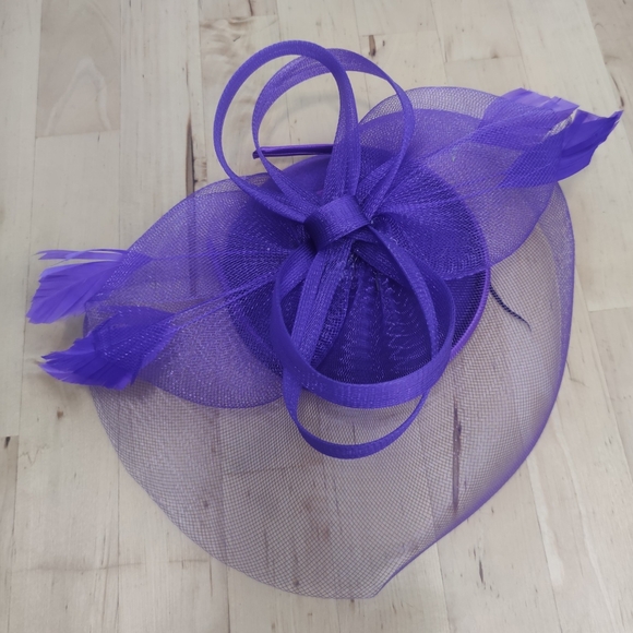Accessories - Chic Purple Mesh Fascinator Hat